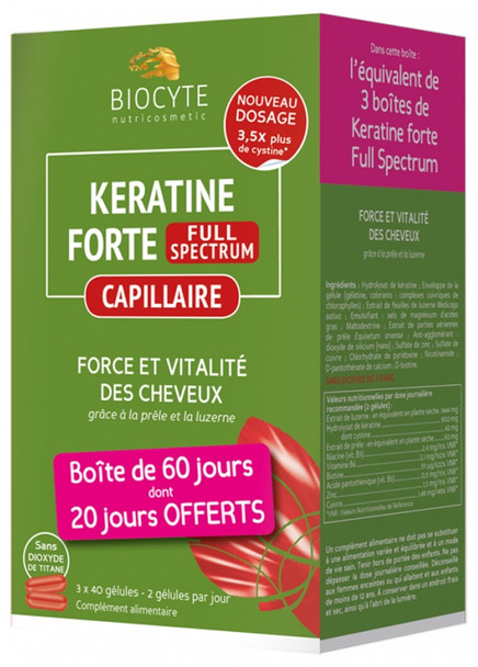 Biocyte Keratine Forte Full Spectrum 3 x 40 Capsules