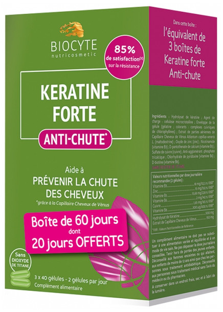 Biocyte Keratine Forte Anti-Chute 3 x 40 Capsules