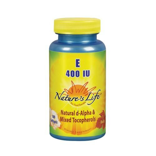 Vitamin E d-Alpha & Mixed Tocopherols 100 softgels by Nature's Life