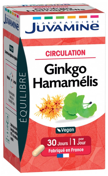 Juvamine Circulation Gingko Hamamelis 30 Capsules