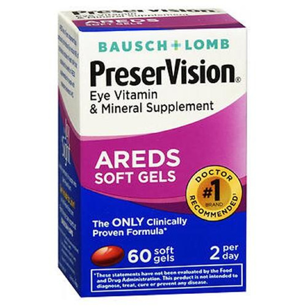 Bausch And Lomb Preservision Eye Vitamin And Mineral Supplements With Areds 60 Sgels By Bausch And Lomb