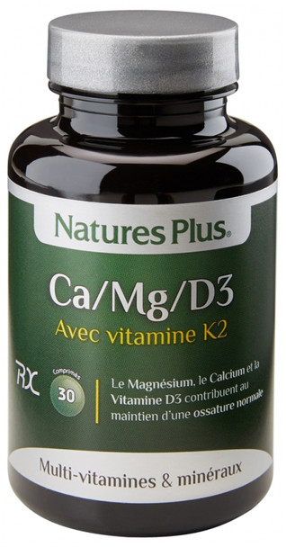 Natures Plus Ca/Mg/D3 With Vitamin K2 30 Tablets
