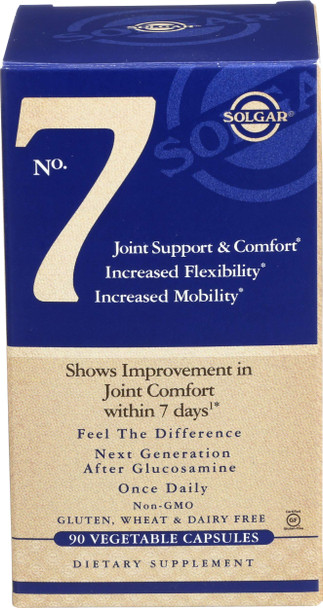 Solgar No. 7 - Joint Support and Comfort - 90 Vegetarian Capsules - Increased Mobility & Flexibility - Gluten-Free, Dairy-Free, Non-GMO - 90 Servings