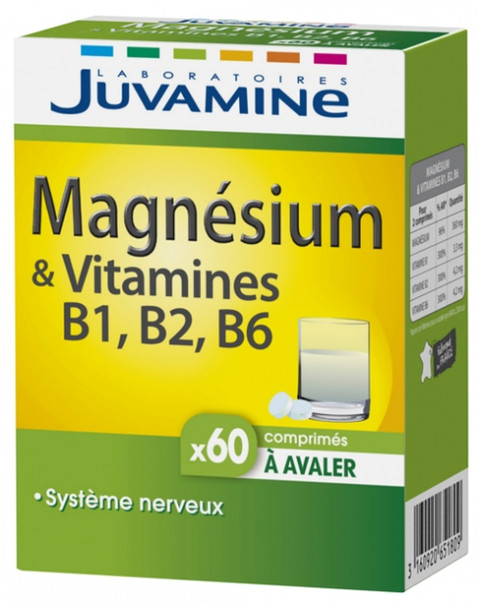 Juvamine Magnesium & Vitamins B6 B2 B1 60 Tablets