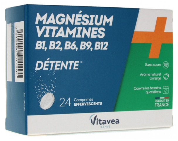 Vitavea Magnesium + Vitamins B1 B2 B6 24 Effervescent Tablets