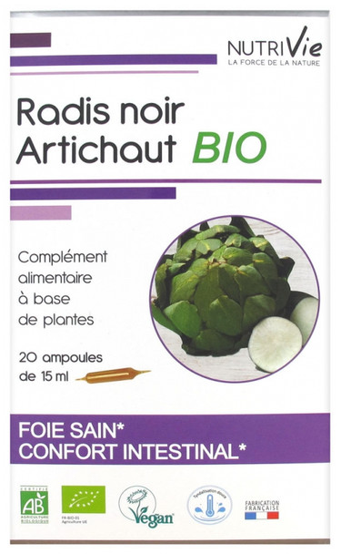 Nutrivie Organic Black Radish Artichoke 20 Phials