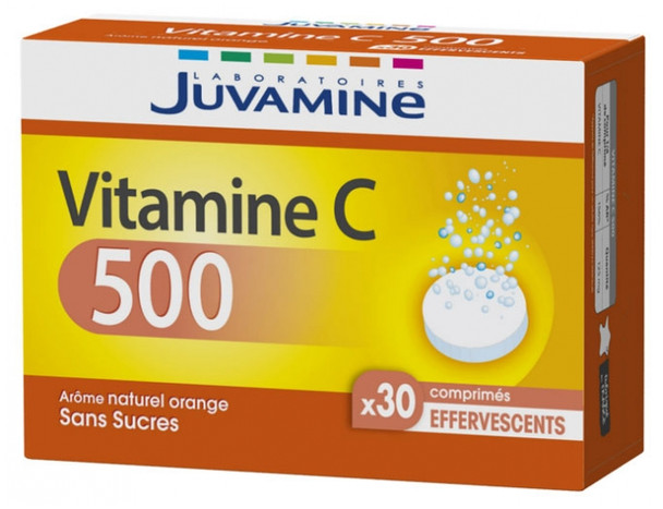 Juvamine Vitamin C 500 30 Effervescent Tablets