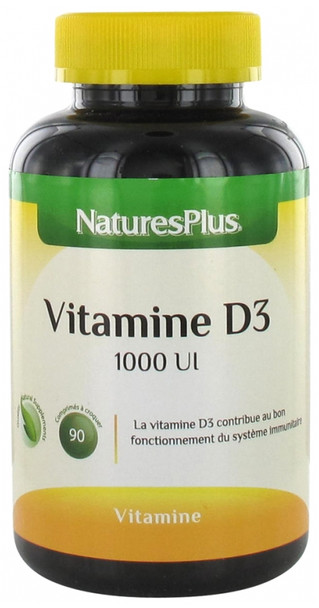 Natures Plus Vitamin D3 90 Tablets to Crunch