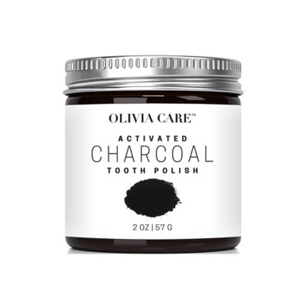 Olivia Care Activated Charcoal Tooth Polish Whitening Powder Original - 2oz