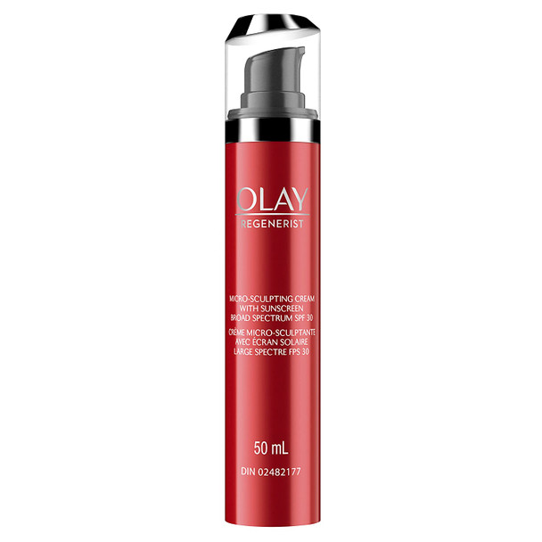 Olay Regenerist Micro-Sculpting Cream Face Moisturizer with Sunscreen SPF 30 Broad Spectrum 1.7 Fl Oz, Serum + SPF 30