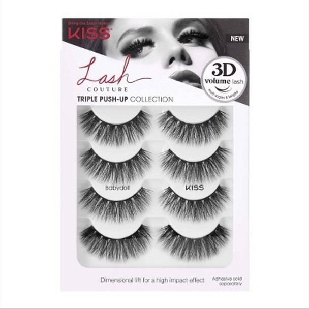 KISS Lash Couture Triple Push-Up Collection Fake Eyelashes - Babydoll - 4 Pairs