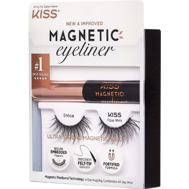 KISS Magnetic Eyeliner & Fake Eyelashes Kit - Entice - 1 Pair