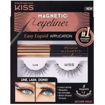 Kiss Nails Magnetic Eyeliner & Fake Eyelashes Kit - Lure - 1 Pair