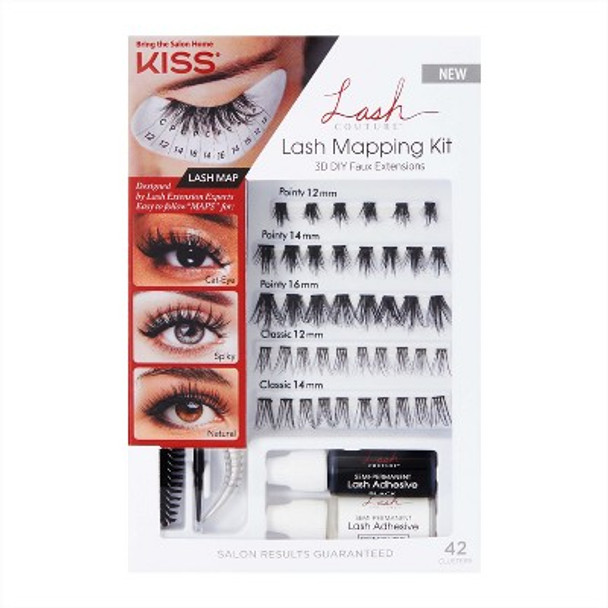 KISS Products 3D DIY Faux Extensions False Eyelashes Mapping Kit - 42ct