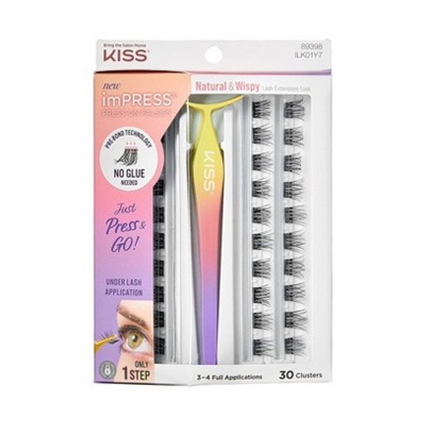 KISS Products imPRESS Press-On Falsies Eyelash Clusters Kit - Natural & Wispy - 31ct