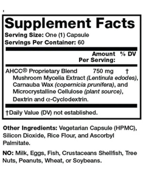 AHCC – (Active Hexose Correlated Compound) 60 caps