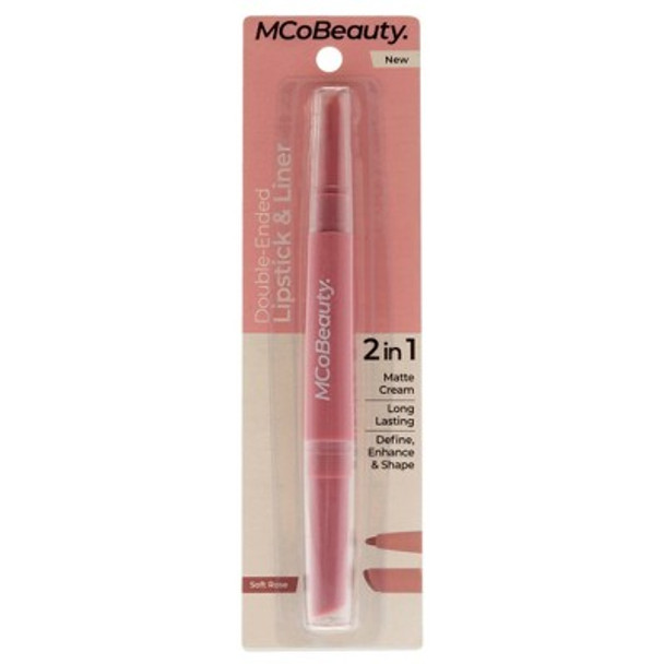 Double-Ended Lipstick and Liner - Soft Rose by MCoBeauty for Women - 0.06 oz Lipstick