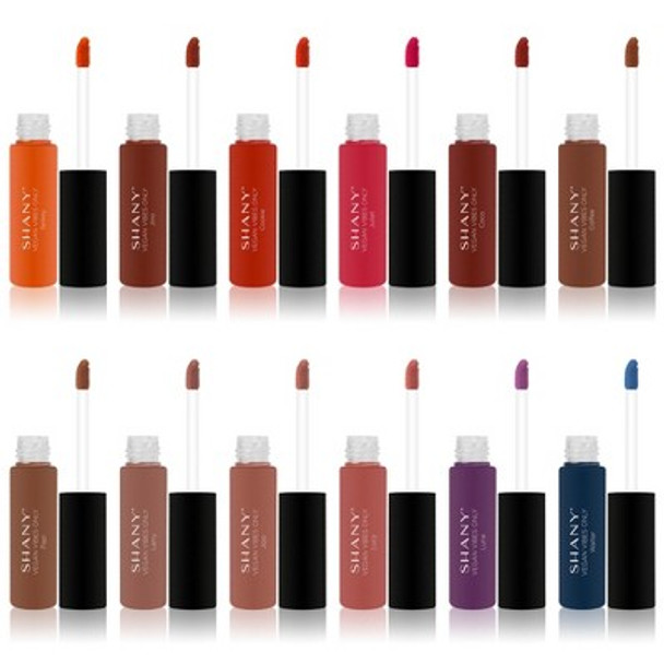 SHANY Vegan Vibes Only Matte Liquid Lipstick Set - 12 pieces