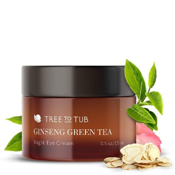 Tree To Tub, Retinol Anti Aging & Wrinkle Night Eye Cream for Puffy Eye Bags, Dark Circles, Under Eye Sensitive Skin, 0.5 fl oz (15 ml)