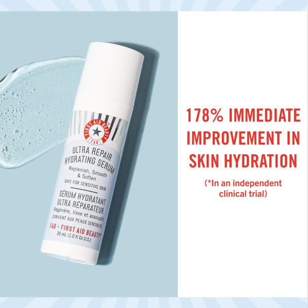 First Aid Beauty Ultra Repair Hydrating Serum with Hyaluronic Acid, Anti-Aging Face Serum for Sensitive Skin, 1.7 Ounces