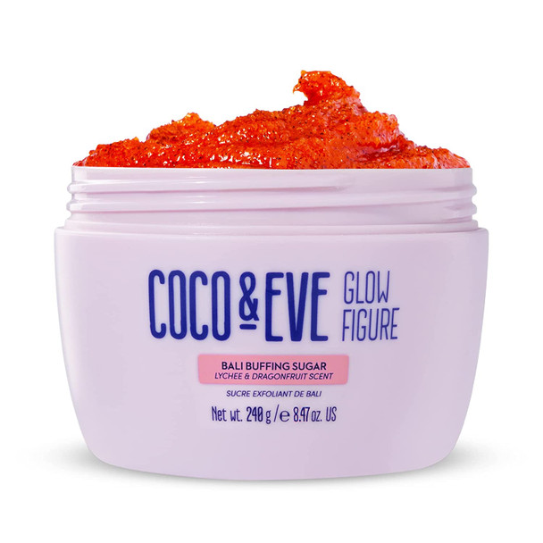 Coco and Eve Glow Figure Bali Buffing Sugar - Exfoliating Body Scrub for Women | Coconut Sugar Scrub (8.5 oz)