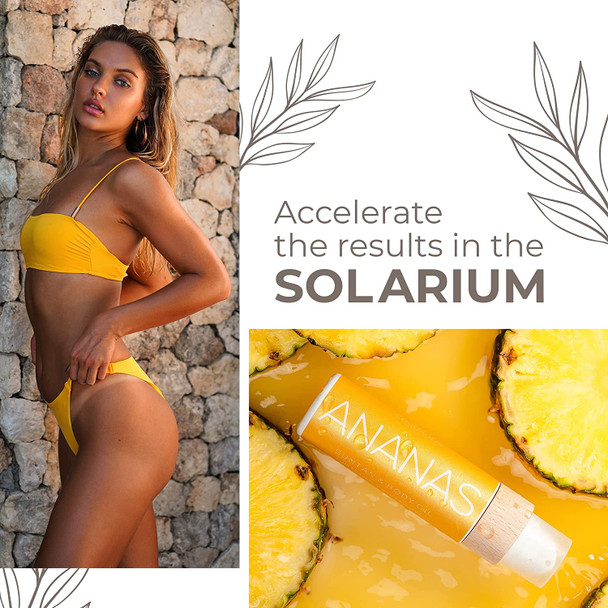 COCOSOLIS ANANAS tanning accelerator - organic tanning oil with vitamin E & pineapple scent for a quick, intensive tan - tanning enhancer for a rich chocolate tan - nourishing body lotion (110 ml)