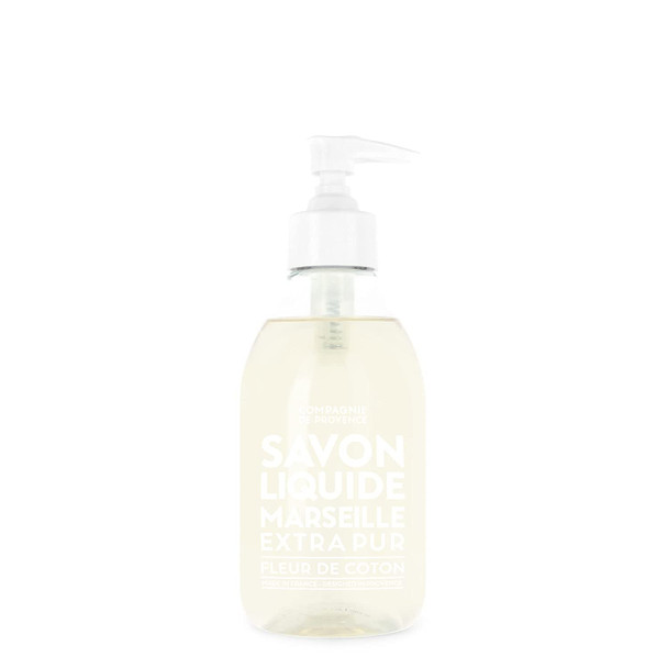 Compagnie de Provence Savon de Marseille Extra Pure Liquid Soap - Cotton Flower - 10 Fl Oz Plastic Pump Bottle