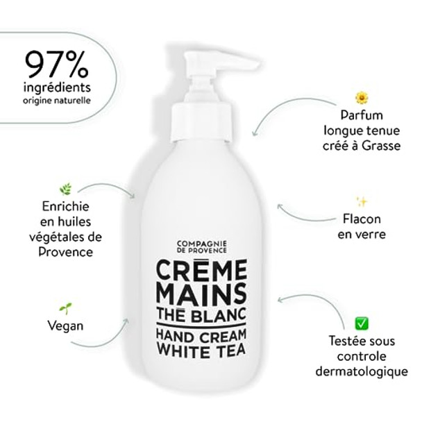 Compagnie De Provence Luxury Hand Cream - White Tea - 10 Fl Oz Glass Pump Bottle Compagnie De Provence Luxury Hand Cream - White Tea - 10 Fl Oz Glass Pump Bottle