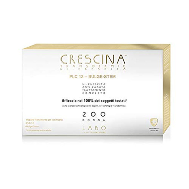 Crescina Complete Treatment Transdermic Re-Growth PLC12 BULGE STEM Strong ANTI-LOSS Hair 200 Woman 20 (7+7+6) Vials