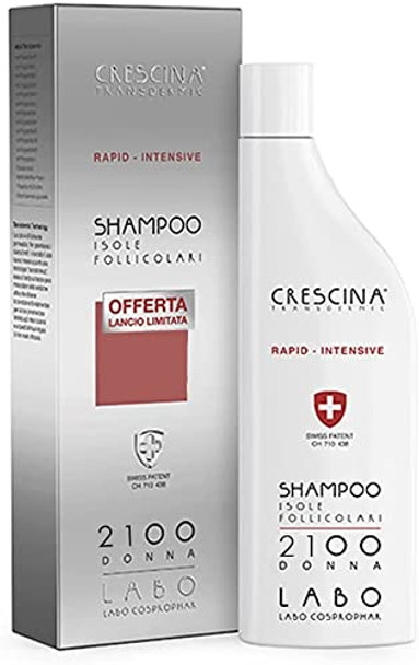 Crescina Transdermic RAPID INTENSIVE Follicular islands Shampoo Fall Hair Treatment 2100 WOMAN 150ml