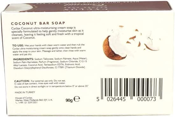 Cyclax Nature Pure Coconut Ultra Moisturising Soap 90g (Pack of 6)