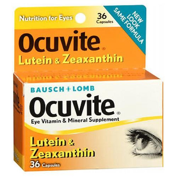 Bausch And Lomb Ocuvite Lutein Eye Vitamin And Mineral Supplement Capsules 36 Caps By Bausch And Lomb