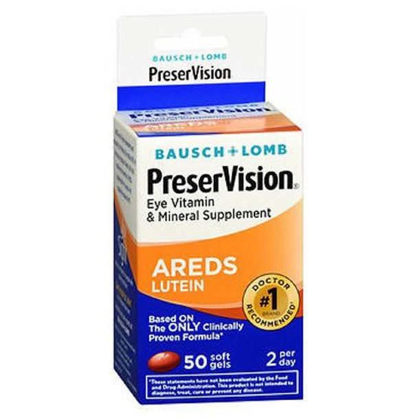 Bausch And Lomb Preservision Eye Vitamin And Mineral Supplements Lutein Softgels 50 Sgels By Bausch And Lomb