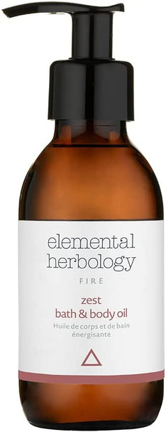 Elemental Herbology Zest Bath & Body Oil, 4.9 fl. oz- Bath or Body to revitalize and Increase Energy