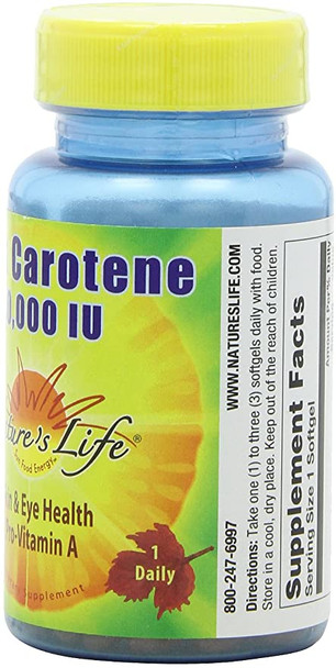 Nature'S Life Beta Carotene 10,000 Iu | 100 Softgels