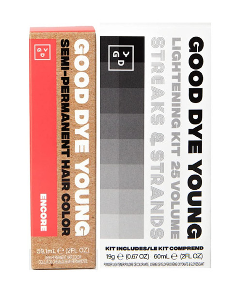 Good Dye Young Streaks and Strands Semi Perm Dye (Encore) with Lightening Kit - 2 oz