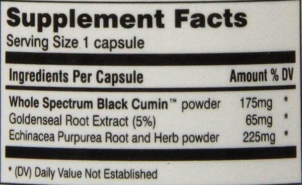 Amazing Herbs Black Seed Gold with Goldenseal and Echinacea Capsules, 60 Count