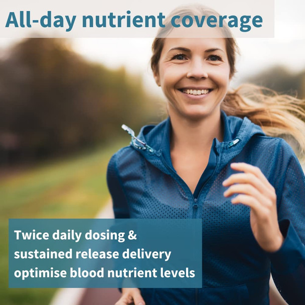 Pure & Essential Advanced Vegan Multivitamin & Minerals For Women With Iron, Methylated Folate, Clean Label, Non-Gmo, Sustained Release, 60 Tablets