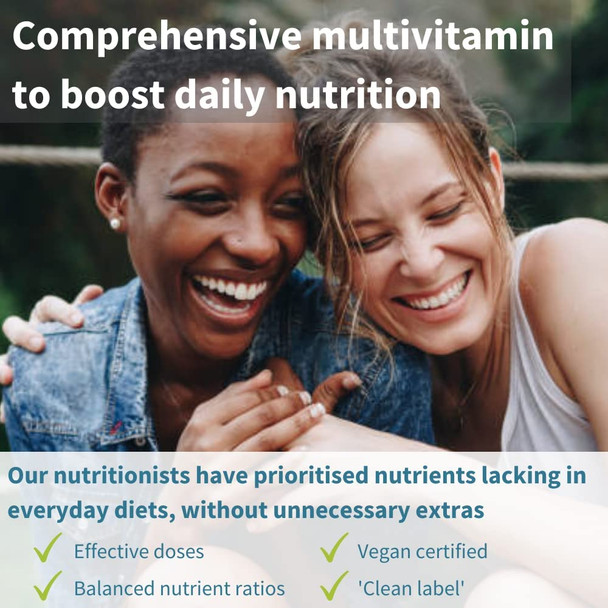 Pure & Essential Advanced Vegan Multivitamin & Minerals For Women With Iron, Methylated Folate, Clean Label, Non-Gmo, Sustained Release, 60 Tablets