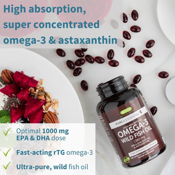 High Absorption Omega-3 Wild Fish Oil & Advanced Hydrolyzed Collagen Peptides Bundle, 1000Mg Epa & Dha With Astaxanthin & 100% Grass Fed Bovine Collagen Protein Powder, By Igennus