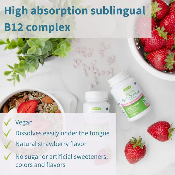 Vegan Omega-3 + Super B12-Complex 1000Mcg Vegan Bundle, Sustainable Dha & Epa Algae Oil 1340Mg + High Absorption Sublingual Vitamin B12, By I