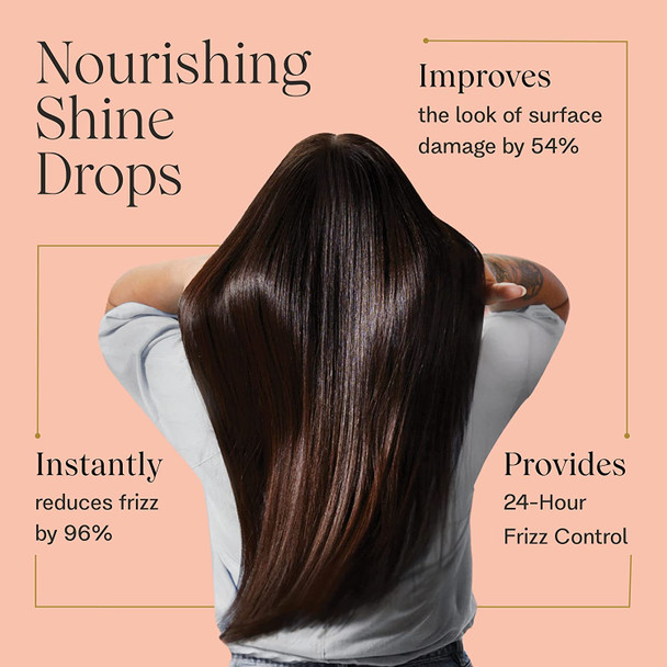 JVN Complete Nourishing Shine Drops, Hair Shine Drops for Hydration and Long-Term Hair Health, Styling Oil for All Hair Types, Sulfate Free (1.7 Fl Oz)
