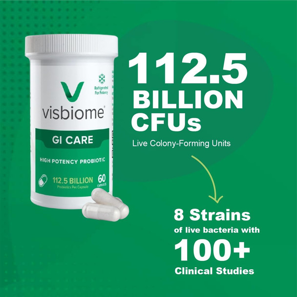 Visbiome - High Potency Probiotics 112.5 Billion CFU Live Bacteria 60 Capsules