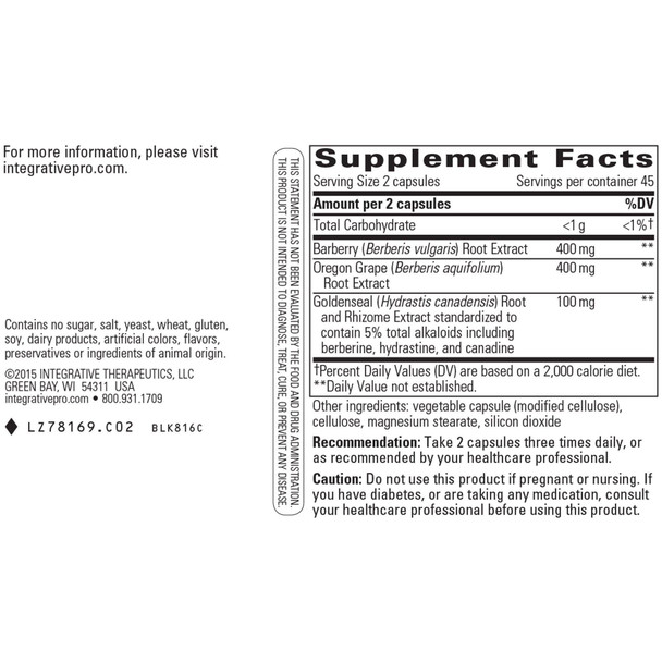 Berberine Complex 90 Capsules - Integrative Therapeutics