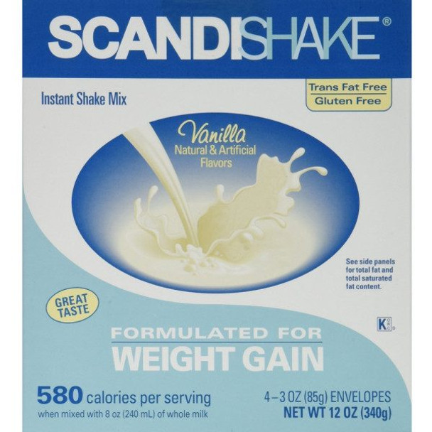 Scandishake Axcan Scandipharm Scandishake Instant Shake Mix, Vanilla 3 oz, 4 ea (1 Pack)