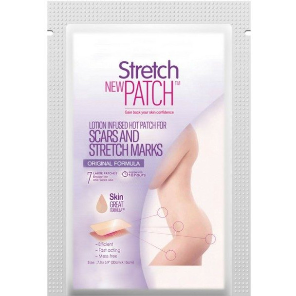 Stretchpatch Original Formula, Lotion Infused Hot Patch For Scars And Stretch Marks, 7 Ea (20 X 15Cm) (1 Pack)