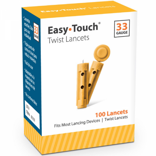 Easy Touch Twist Lancets 33 Gauge 100 ea (1 Pack)