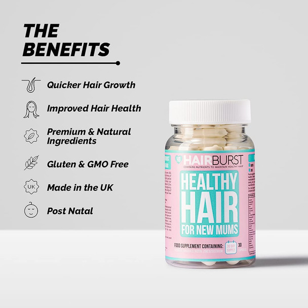 Hairburst Pregnancy Vitamins for Hair Growth - 1 Month Supply - 30 Capsules - Reduce Hair Loss - Faster Hair Growth - Contains Folic Acid 400 mcg