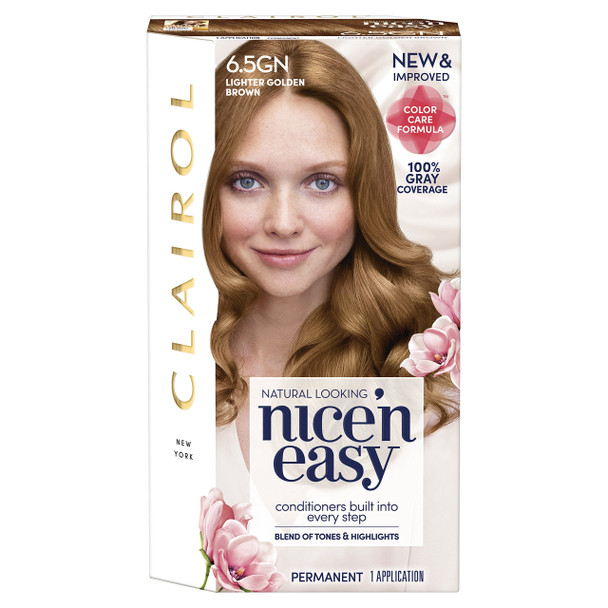 Clairol Nice'n Easy Permanent Hair Color, 6.5GN Lighter Golden Brown, Pack of 1