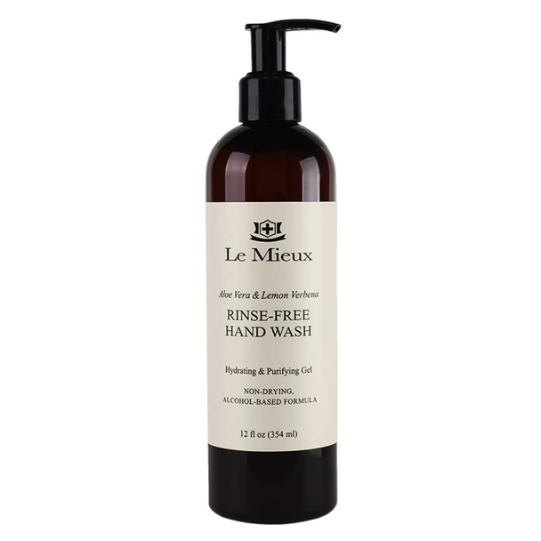 Le Mieux Aloe Vera & Lemon Verbena Rinse-Free Hand Wash - Purify and Refresh Hands Without Drying Them Out (12 oz / 354 ml)